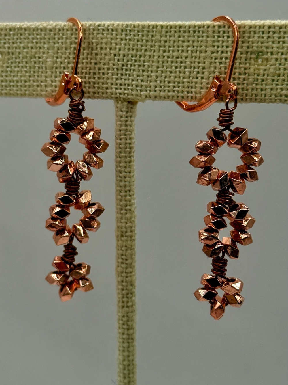 Copper-Tone Floral Drop Earrings for Women